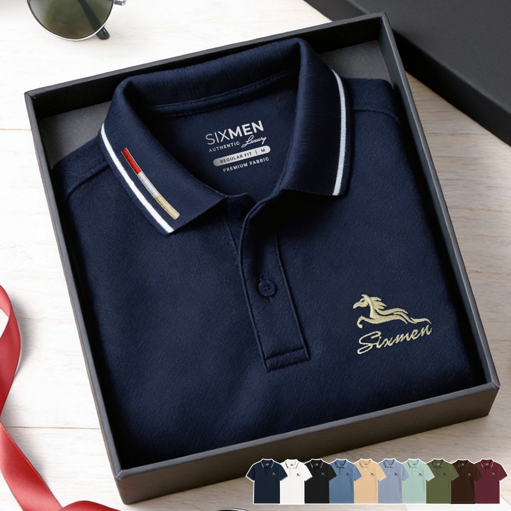 Áo polo nam MÃ ĐÁO THÀNH CÔNG [Tặng Hộp Gói Quà] Vải cá sấu FeelMax thoáng mát, sang trọng - SIXMEN