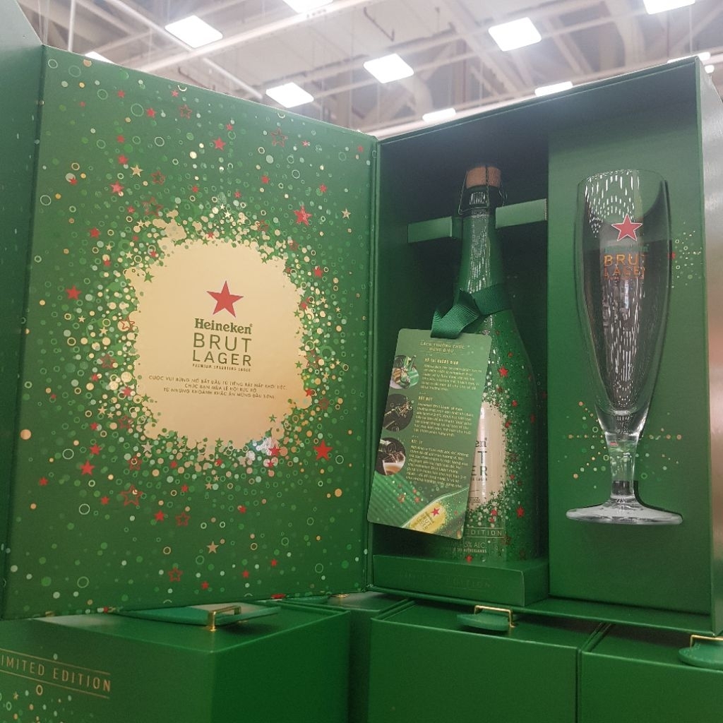 Hộp quà tặng bia heineken BRUT LAGER 750ml