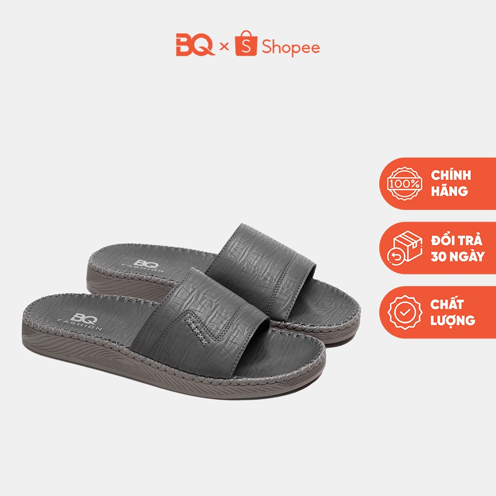 Dép da nam quai ngang đế trũng form trẻ trung BQ D MS08