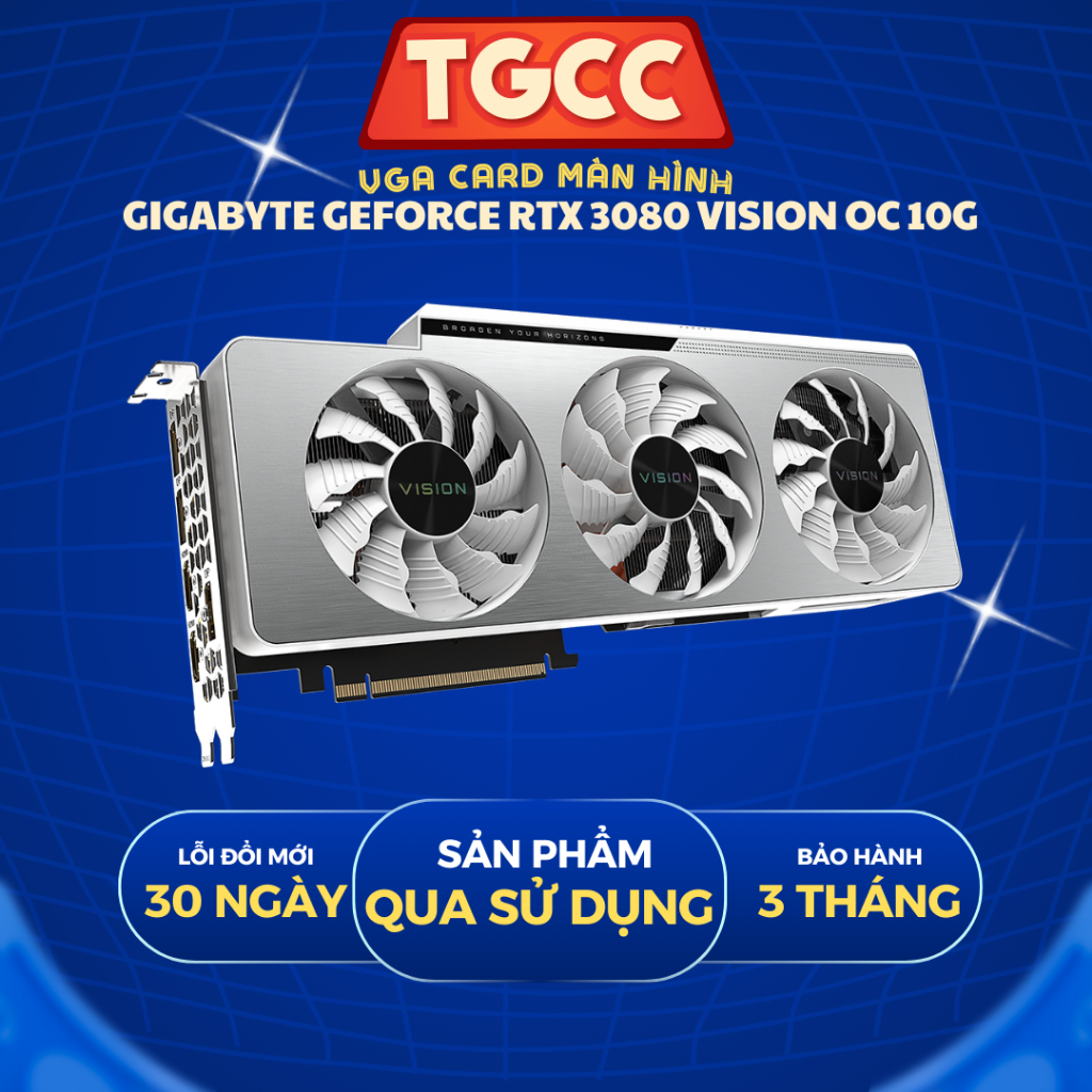 VGA CARD MÀN HÌNH GIGABYTE GeForce RTX 3080 VISION OC 10G - ĐÃ QUA SỬ DỤNG BẢO HÀNH 3 THÁNG