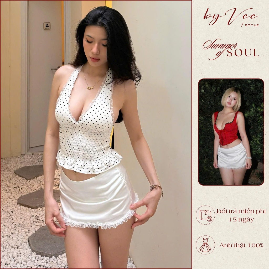  Chân váy lụa Kumsum Skirt ByVee Style Chân váy ngắn dễ phối đồ đi chơi đi date siêu xinh 