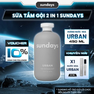   TẶNG NƯỚC HOA  Combo Sữa Tắm Gội Nam Sundays 4in1 Giảm Mụn Lưng-500ml & Sữa Tắm Gội Nam 2in1-450ml Hương Nước Hoa 
