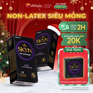   CB 2Hộp  Bao cao su Lifestyles SKYN nonlatex siêu mỏng nhiều gel bôi trơn hộp 10 bcs 