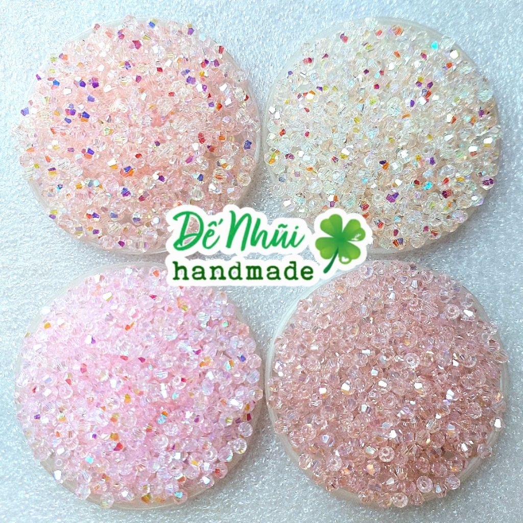 10gr (~150 hạt) Pha Lê💎Hình Thoi 4mm - tông Đỏ + Cam [P1]