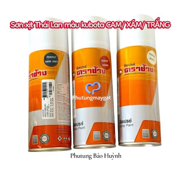 [ SƠN THÁI] Sơn xịt kubota CAM/ XÁM/ TRẮNG hàng Thái dung tích 400cc| #phutungmaygat #phutung_Bảo_Huỳnh #phutungmaycay
