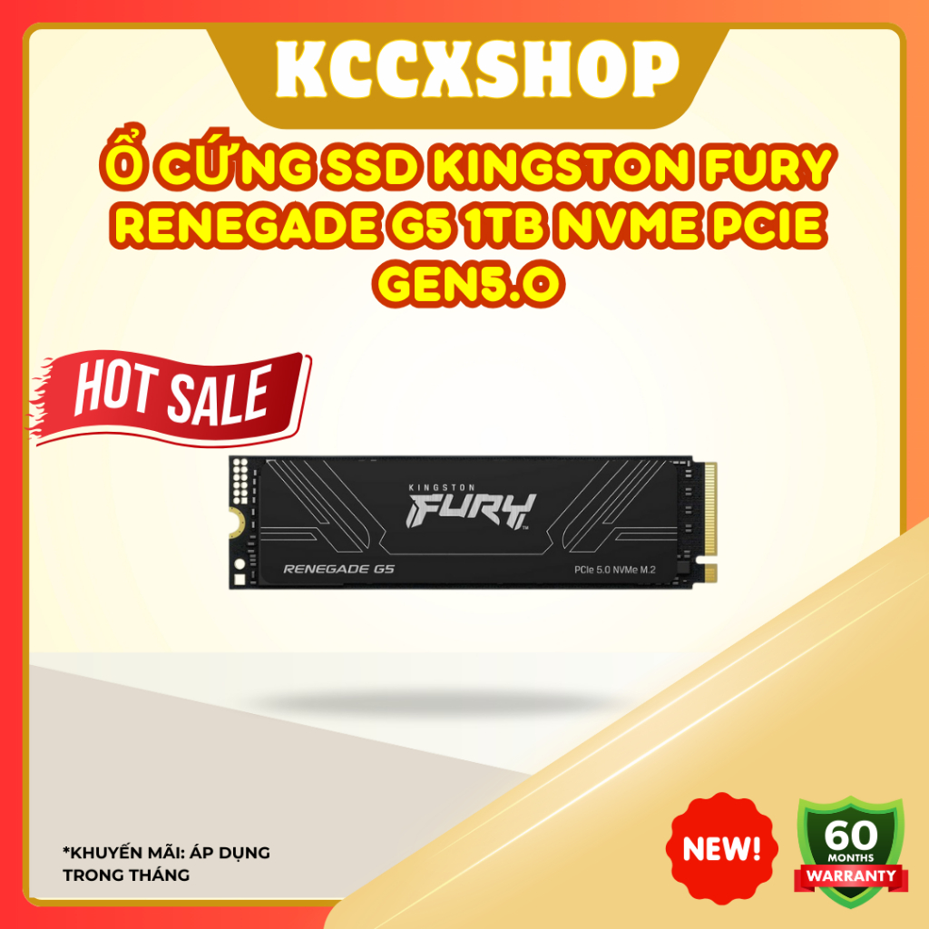 Ổ cứng SSD Kingston FURY Renegade G5 1TB NVMe PCIe Gen5.0 – Hiệu năng cực đỉnh cho PC cao cấp