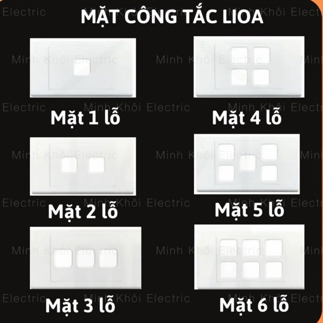 Mặt công tắc Lioa vuông E18S, mặt ổ cắm điện âm tường hoặc lắp nổi Lioa,mặt nạ điện Lioa,mặt che thi