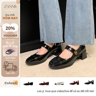  Giày Búp Bê Mary Jane Đế Cao 4,5cm Da Bóng Phong Cách Lolita Nữ Tính 