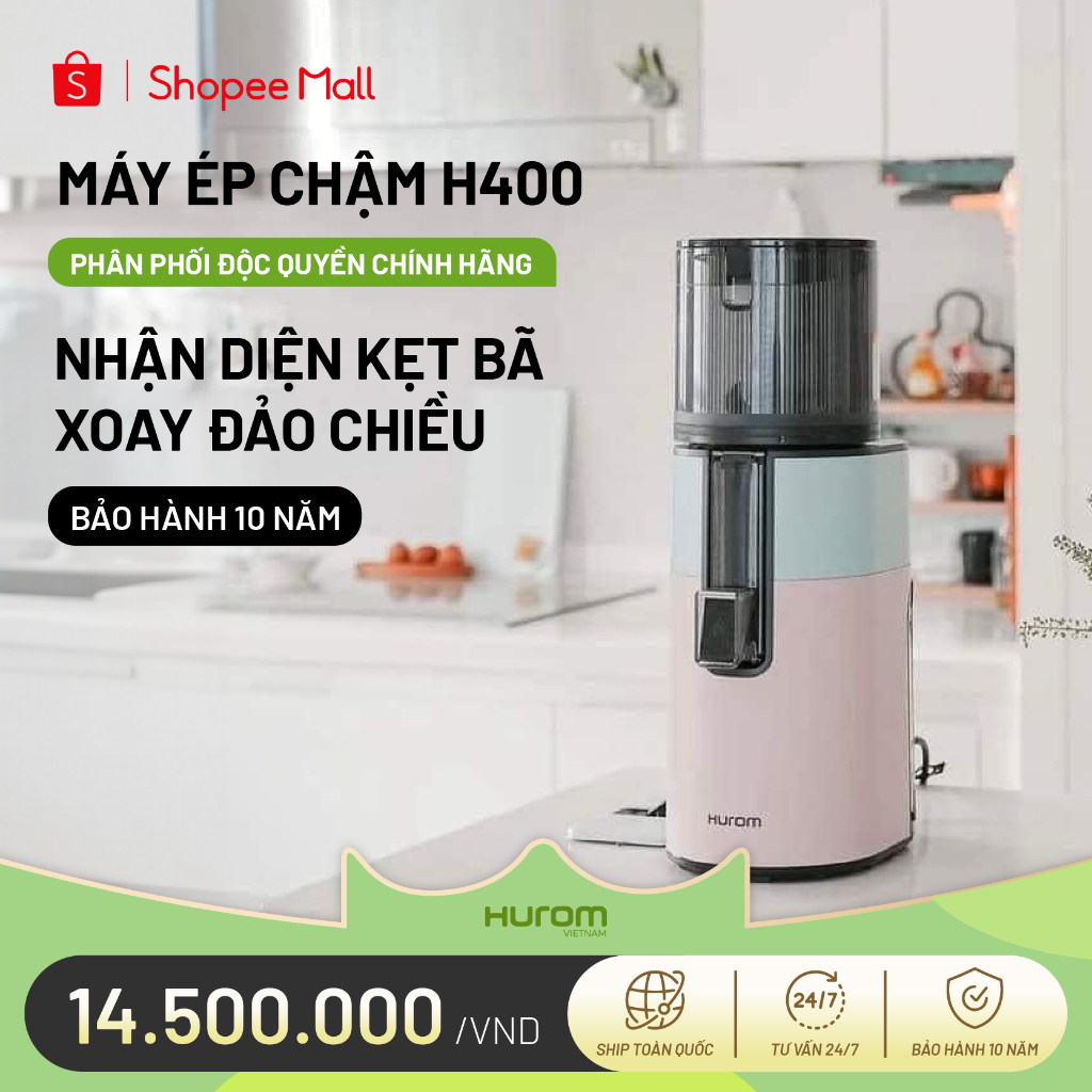 Máy ép chậm Hurom H400 (Màu Xanh-Hồng) - Bảo hành chính hãng 10 năm - Phân phối độc quyền tại Việt N