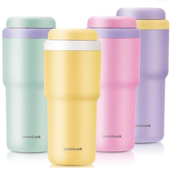 Bình giữ nhiệt LnL Daily Macaron 480ml LHC3292 - Nắp mở một chạm - Hàng Chính Hãng