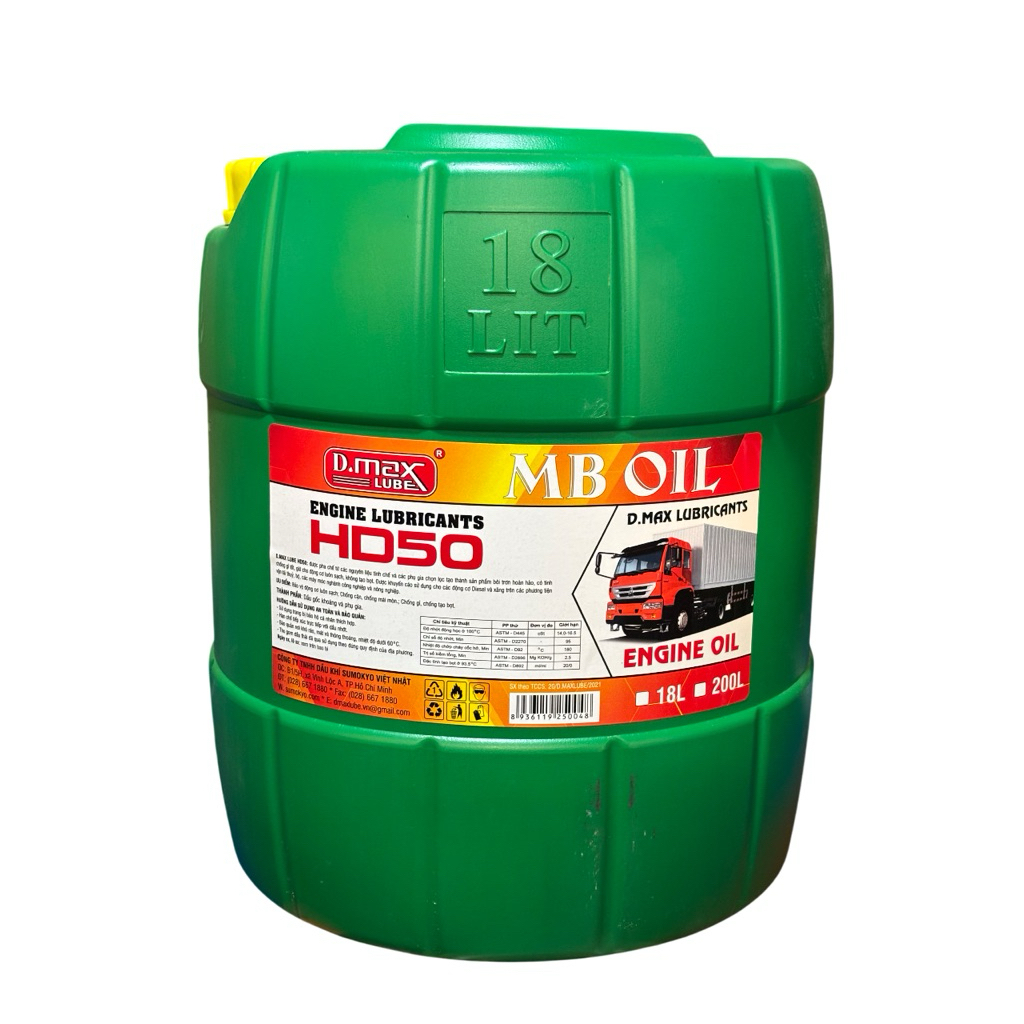DẦU NHỚT XE TẢI MB OIL HD50 SAE 50 – API CB/SC (18L)