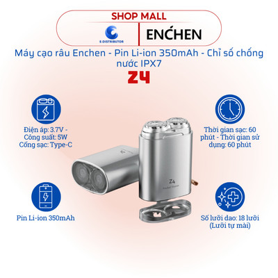 [HỎA TỐC] Máy cạo râu Enchen Z4 - Chỉ số chống nước IPX7 - Hàng chính hãng