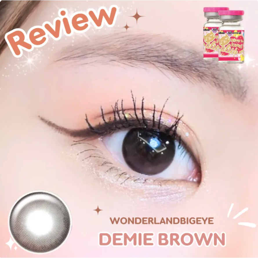 Kính áp tròng Nâu giãn to DEMIE BROWN 14.2 lens tự nhiên - Mimi.lens