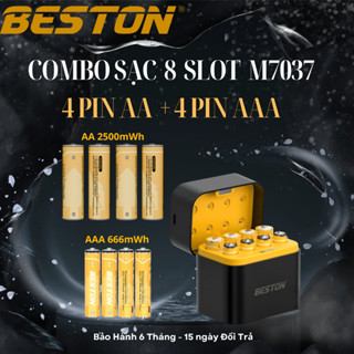  Combo pin Sạc 1.5V M7037 4 Pin AA 2500mWh & 4 Pin AAA 666mWh thích hợp cho gia đình,tiết kiệm tối đa 