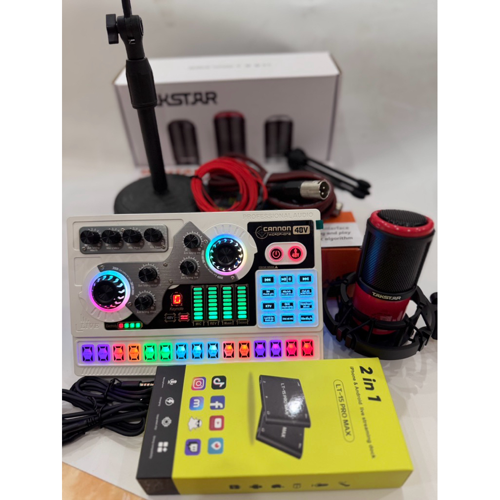 Siêu Phẩm Trọn Bộ Mic Thu Âm Live X5 mic K320 kèm box live LT15 pro