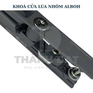 Khóa âm cửa lùa Alboh chính hãng (Chọn màu Trắng sữa, Bạc, Xám Xingfa)