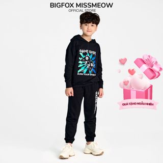  Bộ thu đông bé trai Bigfox Miss Meow áo nỉ hoodie có mũ size đại trẻ em 7-15 tuổi 
