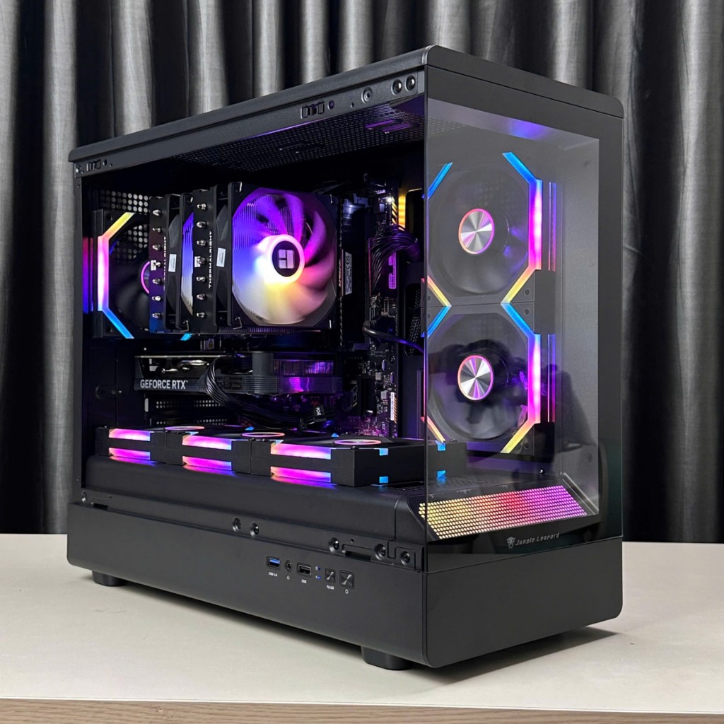 Vỏ Case Jungle Leopard MS-01 | Led RGB | Trắng / Đen | M-ATX