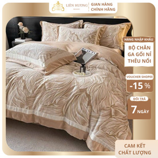  Bộ Chăn Ga Gối Nỉ Thương Hiệu Thêu Nổi Sang Trọng Chất Liệu Nỉ Cao Cấp Siêu Mịn Mềm Mại Nhẹ Nhàng Tinh Tế 
