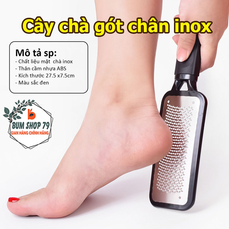 Cây Chà Gót Chân Cán Nhựa Cầm Tay Dài 27cm, Dụng Cụ Làm Mềm Gót Chân Loại Bỏ Tế Bào Chết An Toàn