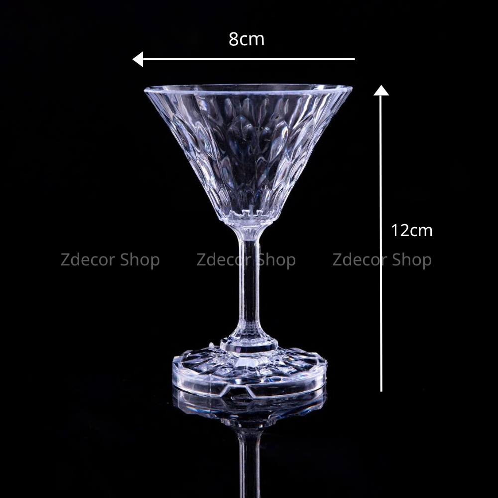 LY COCTAIL CHẤT LIỆU NHỰA MECA XẾP THÁP ĐÁM CƯỚI CÓ RÃNH CÀI CHẮC CHẮN