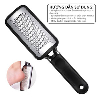 Cây Chà Gót Chân Cán Nhựa Cầm Tay Dài 27cm, Dụng Cụ Làm Mềm Gót Chân Loại Bỏ Tế Bào Chết An Toàn