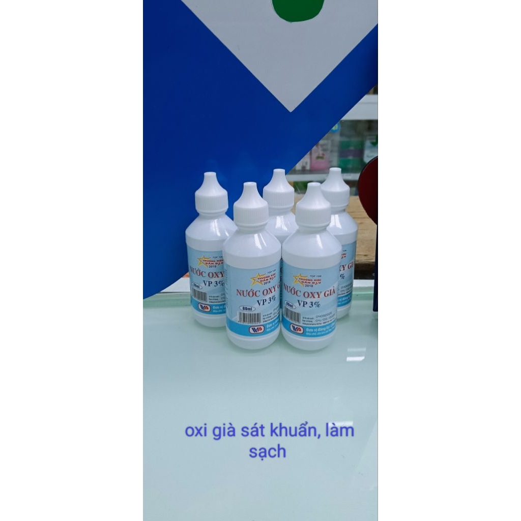 bo 5 chai Oxi Già chai 60ml🌿 Hỗ trợ sát trùng nhẹ vết thương nhỏ, trầy xước ngoài da.Giúp làm sạch v
