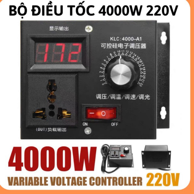 Bộ điều khiển tốc độ động cơ 220V 4000W, dimmer 220v,bộ điều chỉnh điện áp dimmer, bộ điều khiển tốc