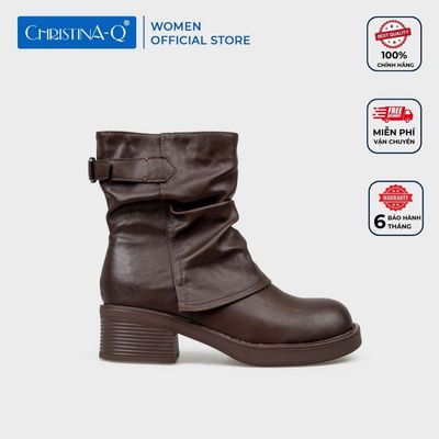 Giày Boots Nữ Mũi Tròn CHRISTINA-Q BOT128H