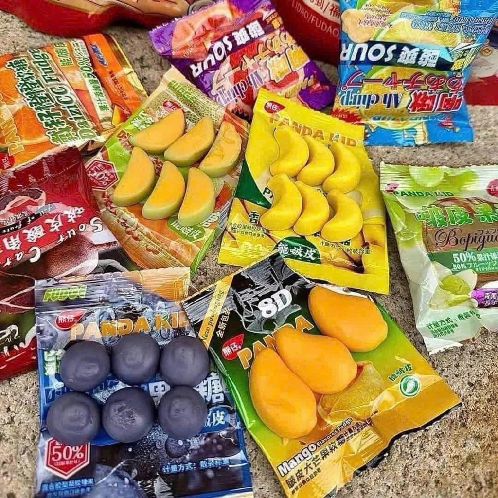 1Kg Kẹo Panda Kids 8D Bóc Vỏ,Kẹo Dẻo Trái Cây Siêu Ngon