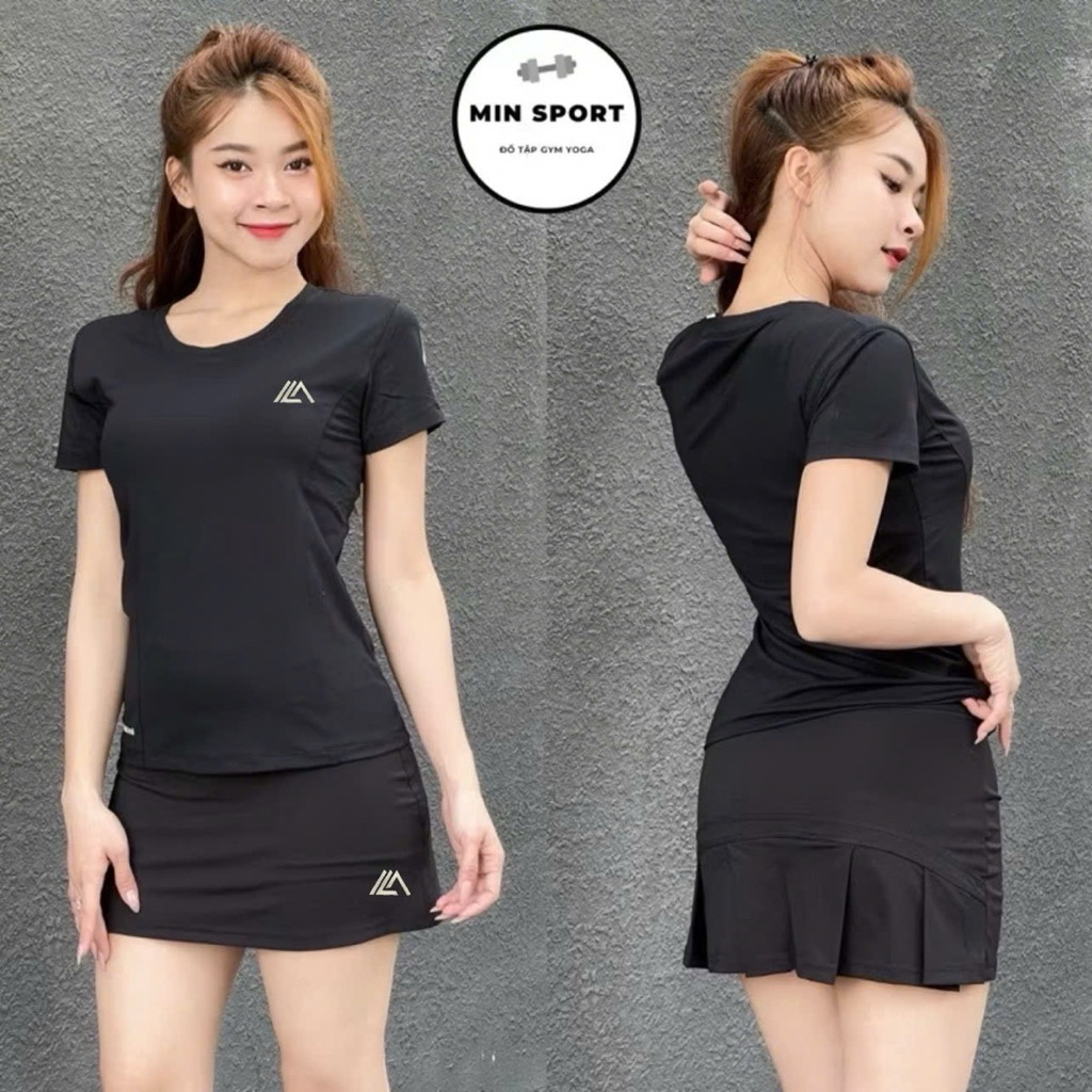 Bộ Váy Thể Thao Nữ MILAVY Chân Váy Emily Dáng Chữ A Logo Thêu Kèm Áo Thun Tay Ngắn Trơn (Mẫu 1)