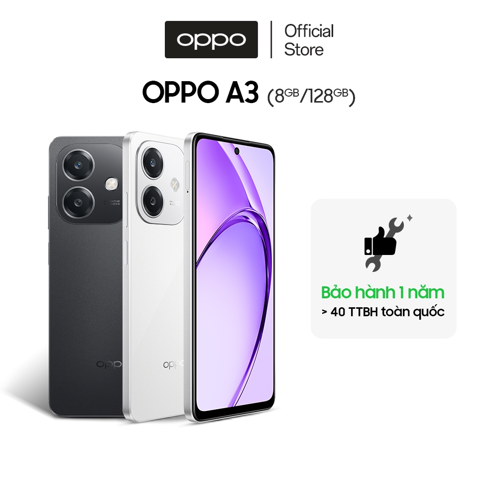  Điện Thoại OPPO A3  8GB 128GB  | Siêu bền |SUPERVOOC |Kháng nước và bụi- Hàng chính hãng 