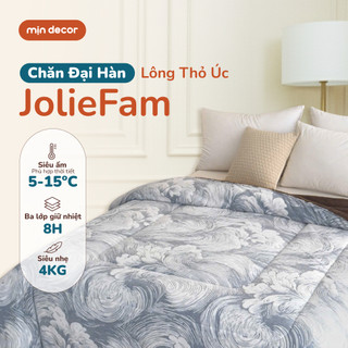  Chăn Đại Hàn Lông Thỏ 2mx2m2 JolieFam Yuka Mịn Decor Chăn Siêu Ấm Đắp Mùa Đông 5-15°C Ấm Lâu 