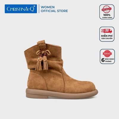 Giày Boots Nữ Mũi Tròn CHRISTINA-Q BOT132H