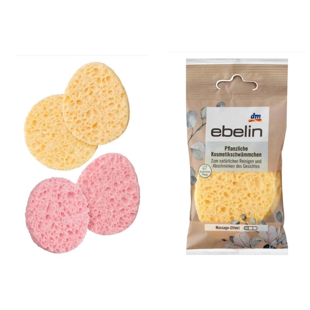 Miếng mút rửa mặt Ebelin nội địa Đức - Hộp 2 miếng