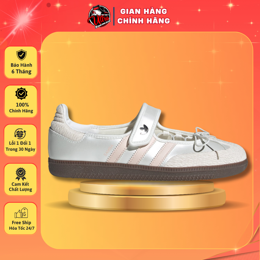 Giày Thể Thao Búp Bê Nữ Adidas Samba Jane WMNS Cloud White,Giày Búp Bê Quai Dán Xinh Cute.