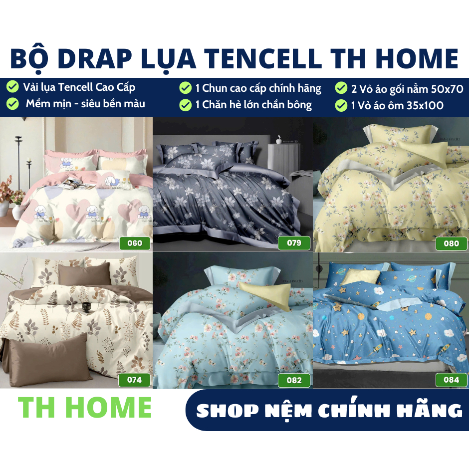 [ Bộ Drap Mền ] vải lụa tencell TH Home