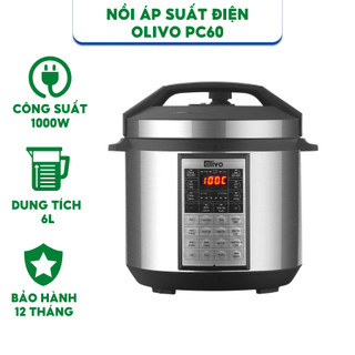  Nồi Áp Suất Điện Đa Năng OLIVO PC60 Dung Tích 6L Công Suất 1000W  - Hàng Chính Hãng 