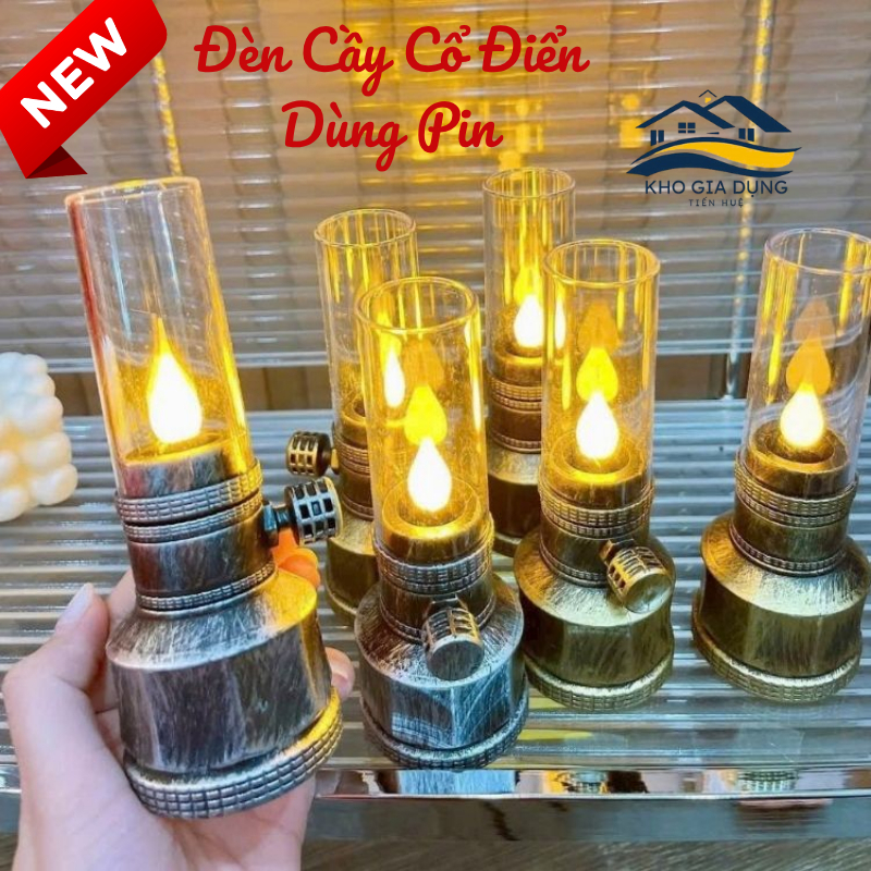 ĐÈN THỜ, ĐÈN CẦY MÀU ĐỒNG PHONG CÁCH CỔ ĐIỂN - THÍCH HỢP CHO MỌI GIA ĐÌNH VIỆT NAM - DÙNG PIN ( MUA ĐÈN ĐƯỢC TẶNG PIN)