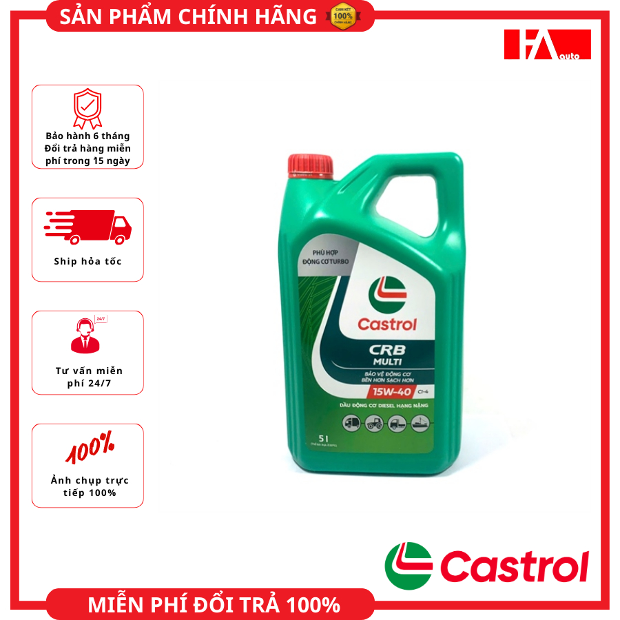 { HÀNG CHÍNH HÃNG CASTROL } Dầu máy Castrol CRB MULTI 15W40 CI-4 5L