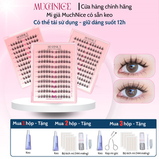   Mua 2 Tặng 2 - Hộp lớn  Mi giả MuchNice tự dính không cần keo tái sử dụng form mỏng nhẹ 