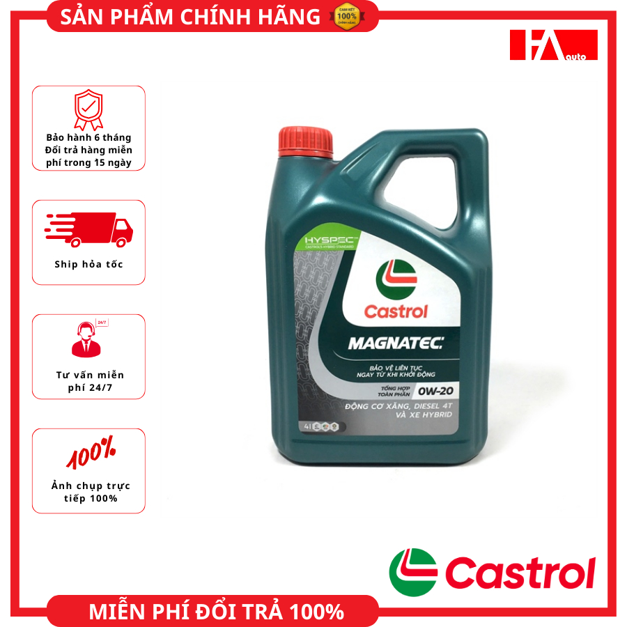 { HÀNG CHÍNH HÃNG CASTROL } Dầu máy Castrol Magnatec 0W20 4L