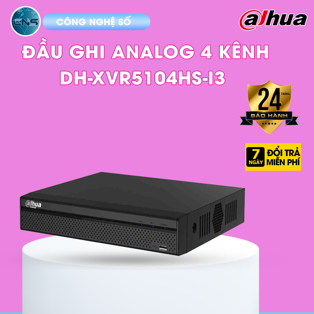 Đầu ghi hình Dahua HDCVI AI 4 kênh DAHUA DH-XVR5104HS-I3 | Dùng Cho Camera Analog | Chính Hãng