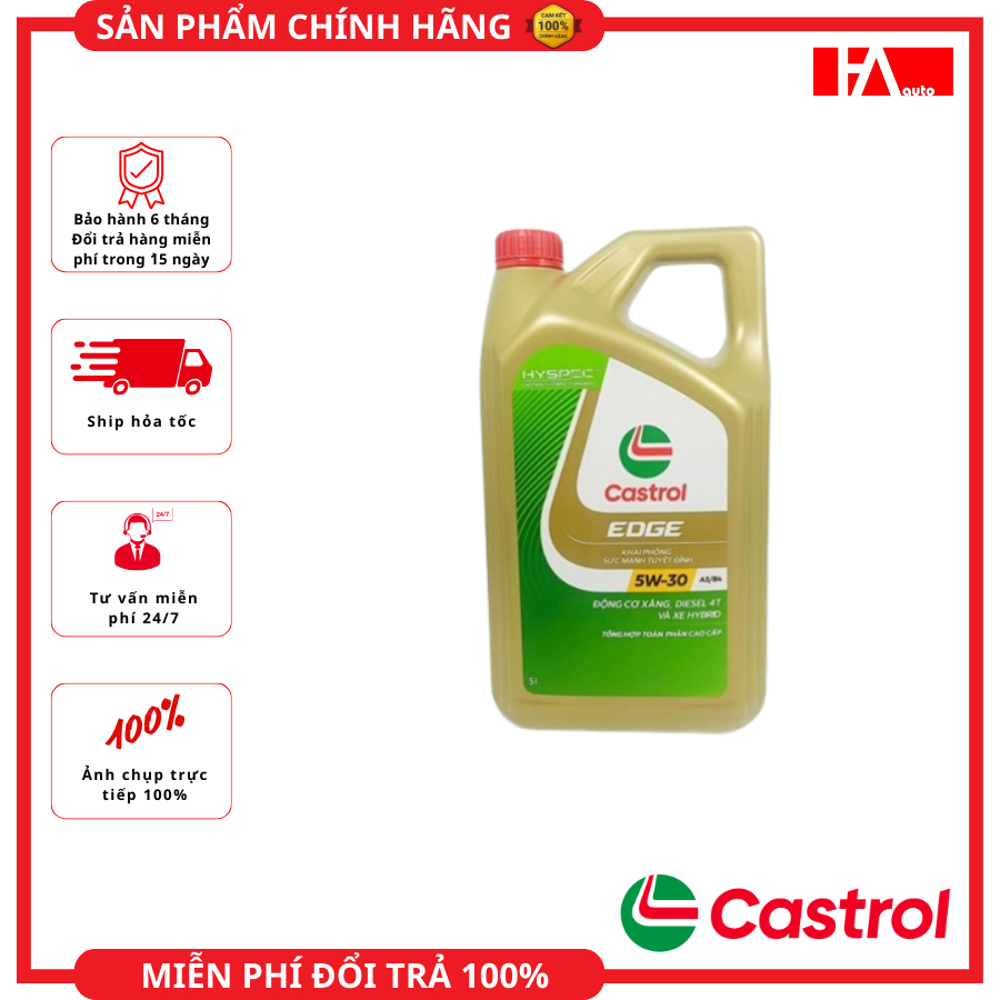 { HÀNG CHÍNH HÃNG CASTROL }  Dầu máy Castrol EDGE 5W30 A3/B4 5L