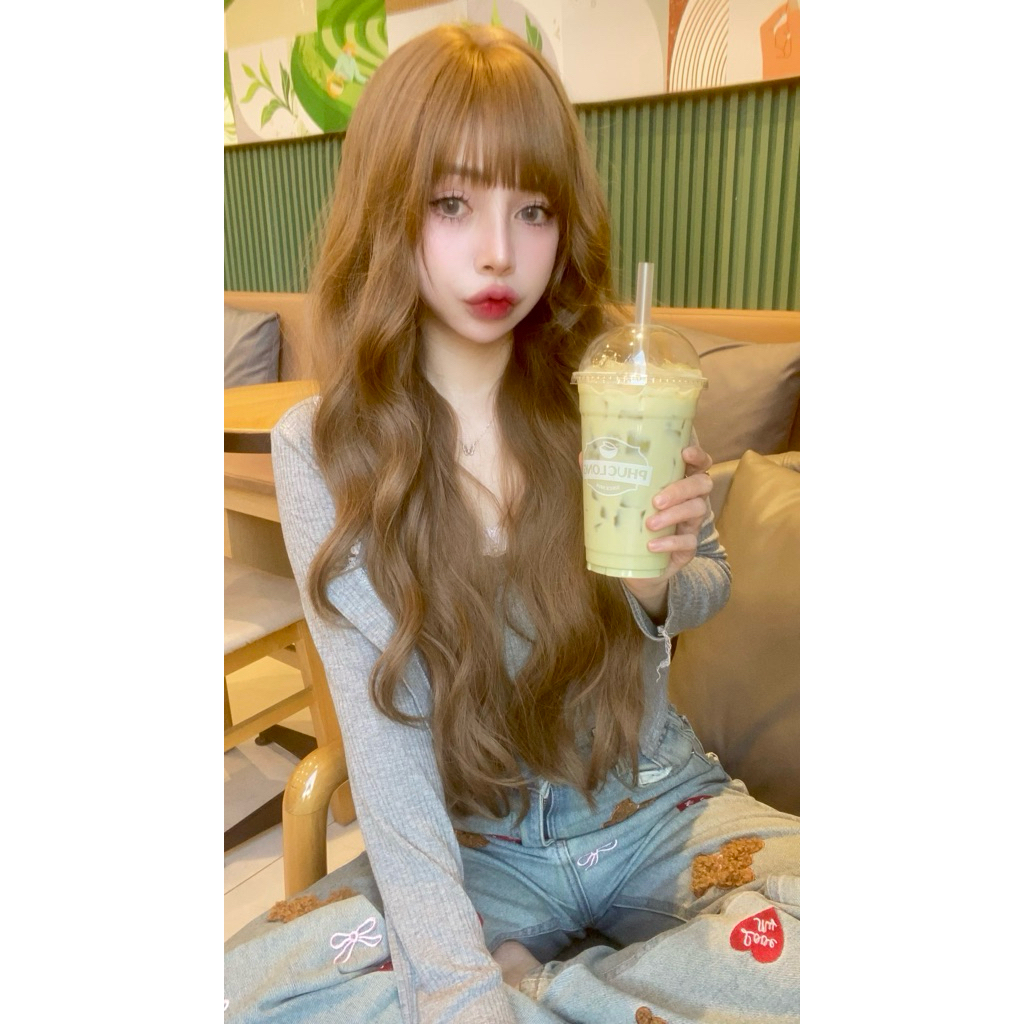 ( MH07) Tóc Nguyên Đầu Dệt Kim Silicon - Mái thưa xù tóc mây ( 75cm )