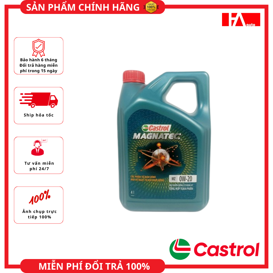 { HÀNG CHÍNH HÃNG CASTROL }  Dầu máy Castrol MAGNATEC MZ 0W20 4L