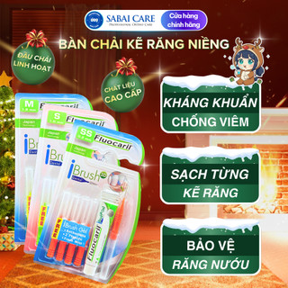  Bàn chải kẽ cho răng niềng Sabai Fluocaril Thái Lan chải kẽ răng cho răng niềng bàn chải đánh răng niềng răng 
