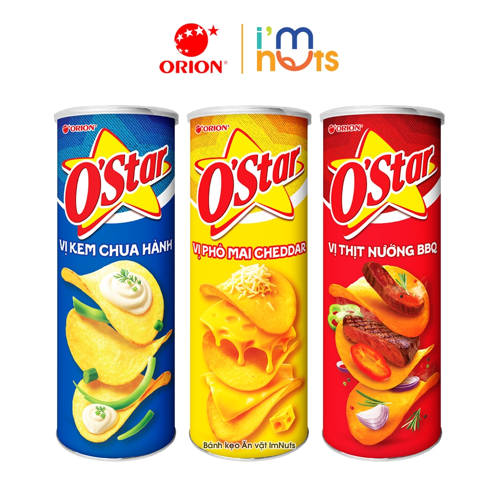 Bánh Snack Khoai Tây Ostar Orion Đủ Vị Lon 100g