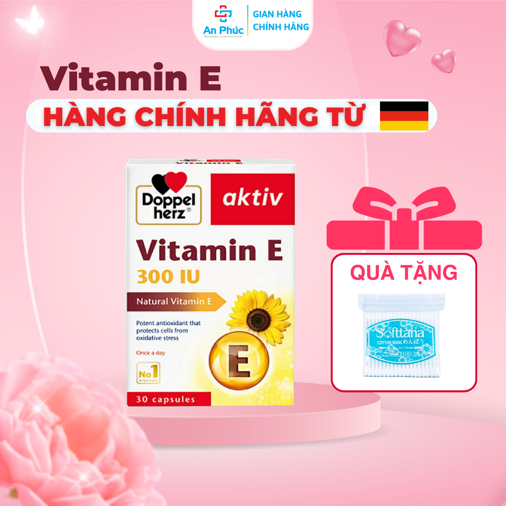 Aktiv Vitamin E Doppelherz - Viên Uống Bổ Sung Vitamin E Hỗ trợ làn da khỏe mạnh và hỗ trợ làm chậm 