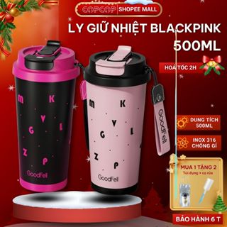  Ly giữ nhiệt Black-Pink COPCOP dung tích 500ml inox 316L lót gốm cao cấp chống han gỉ 2 đầu uống 
